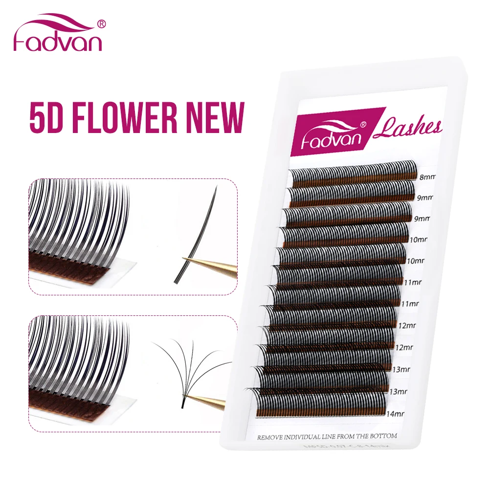 Fadvan 5D Flower lashes 8-14 mm Mixed Soft C/D Volume Classic lashes Pre-Fabricated False Eyelashes Volume Fan Eyelash Extension