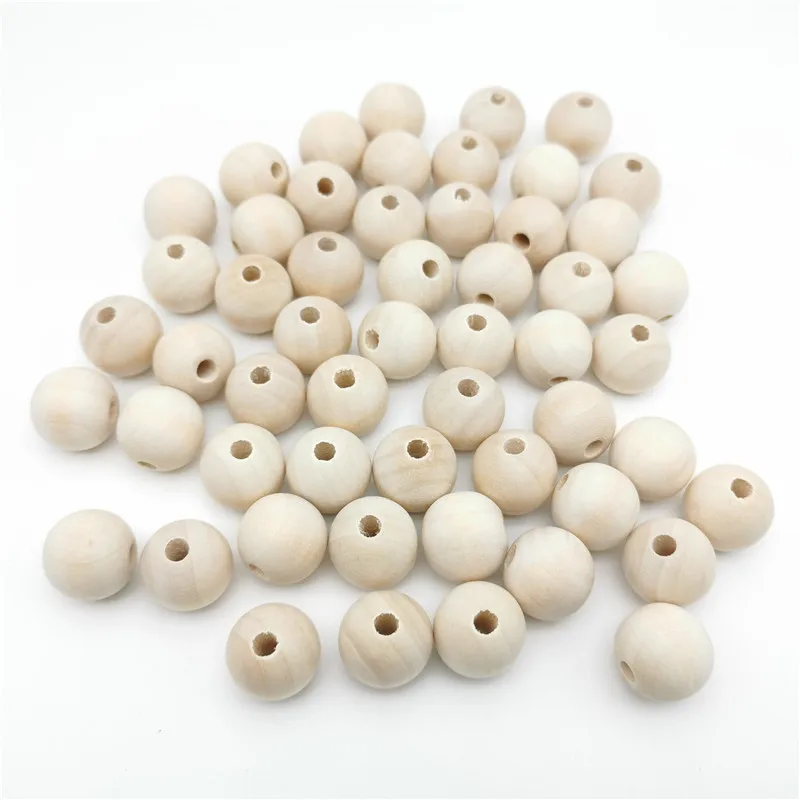 1-500pcs DIY 4-50mm Natural Wood Beads Round Spacer Wooden Pearl Lead-Free Balls Charms For Jewelry Making Handmade Accessories