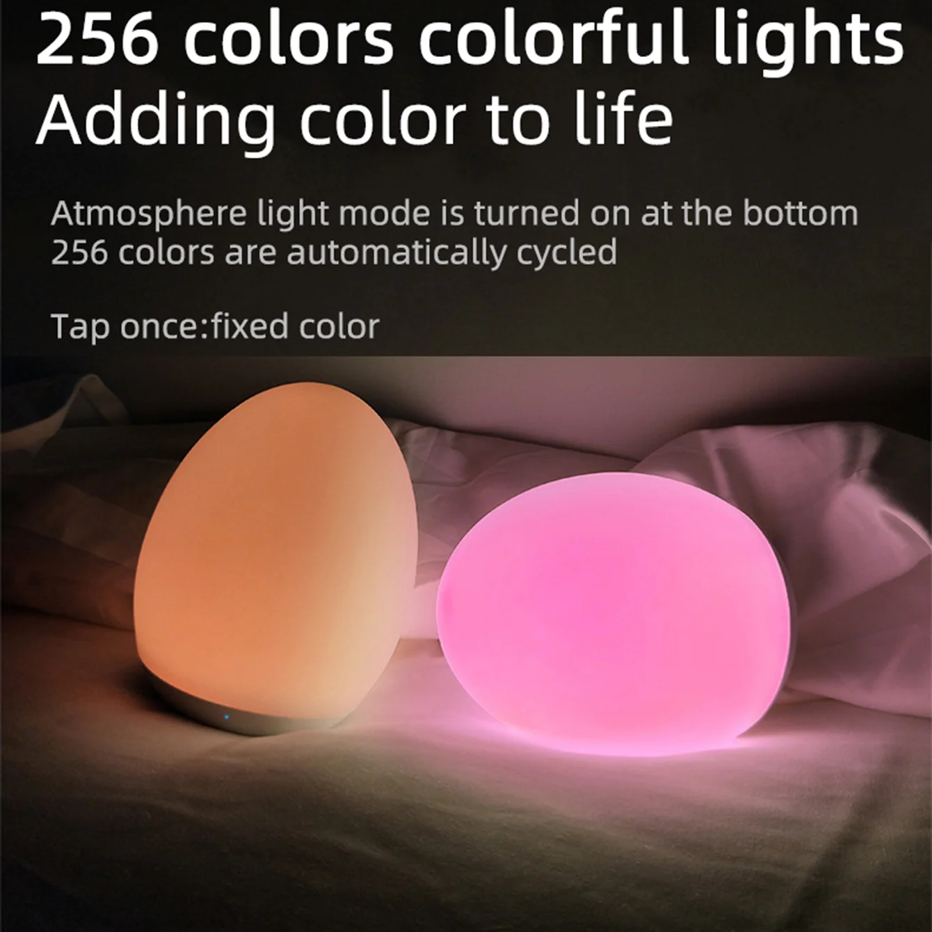 Luci notturne a LED USB ricaricabile a forma di uovo RGB Pat Light Alimentazione del bambino Lampada per protezione degli occhi per dormire Lampada da tavolo da bar per esterni