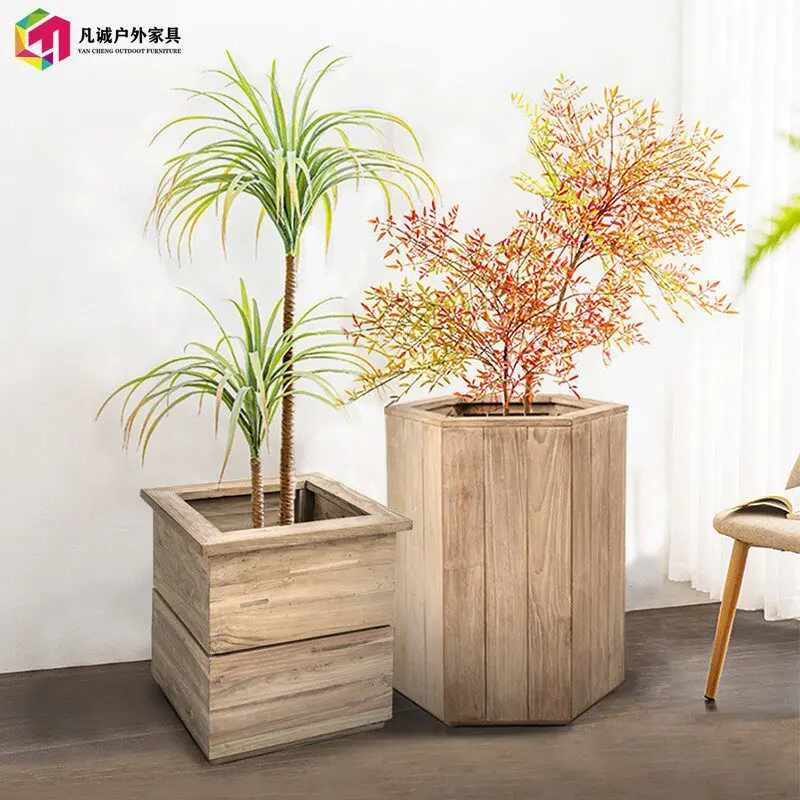 HYS Outdoor Furniture Flower Box Teak Overhead Floor Sales Office Real Estate Outdoor Leisure Solid Wood