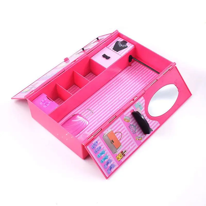 Armadio per bambole armadio giocattoli per bambini accessori per casa delle bambole in miniatura mobili per bambole per Barbie gioco per bambini fai da te regalo di natale