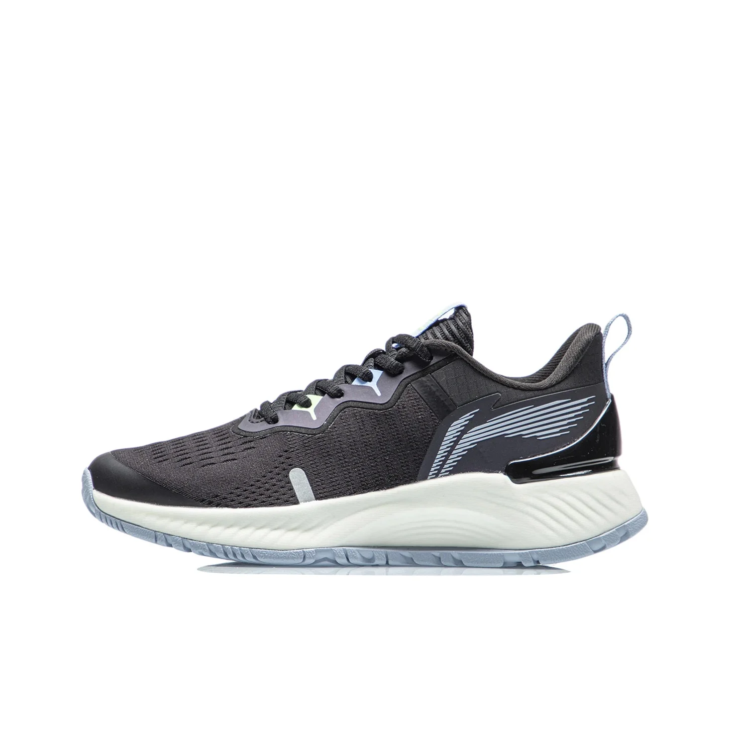 Li Ning YueYing Essential Running Shoes Women's Low Top Black/White/Blue ARHR108-3