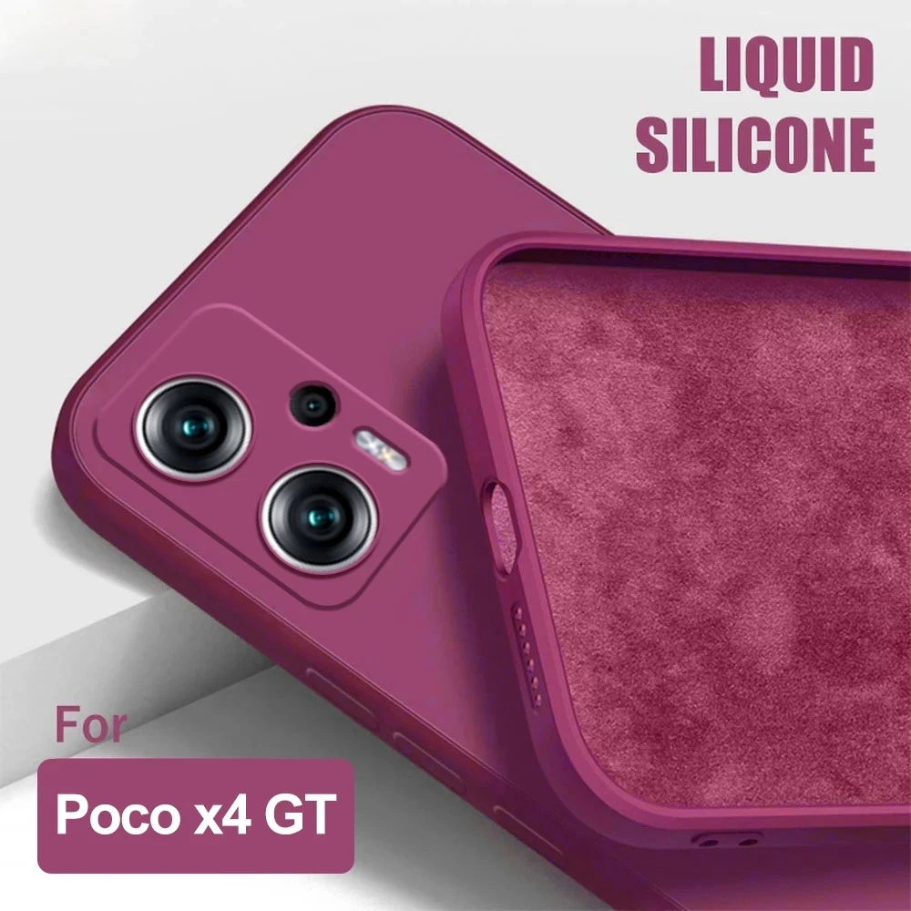 Poco X4 X 4 Pocox4 GT Pro Case Square Liquid Silicone Phone Case For Xiaomi Poco X4 GT Poco X 4 GT Pocox4 GT Pro 5G Soft Cover