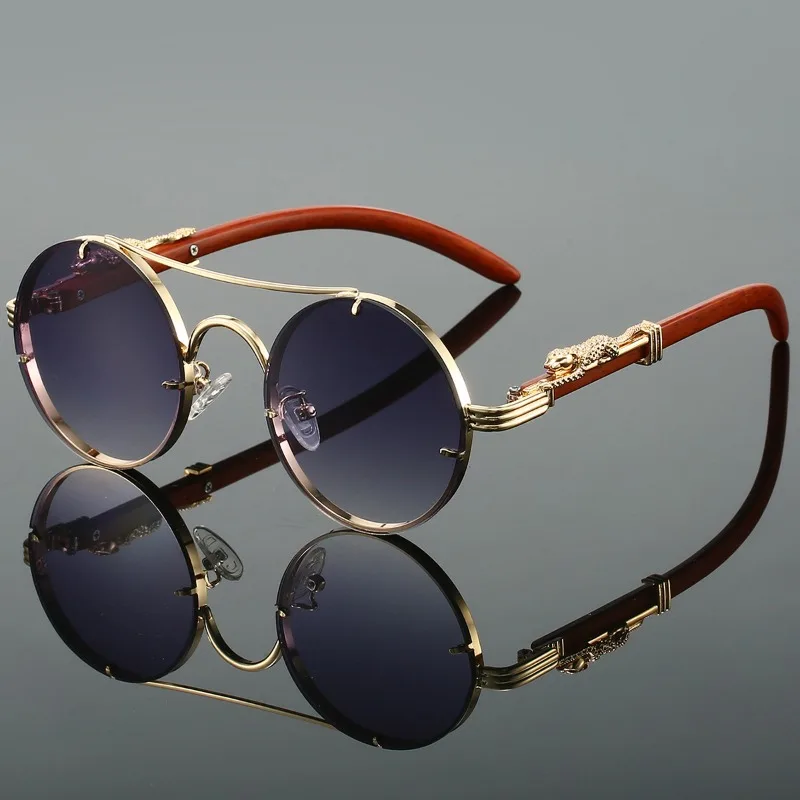 Popular Round Sunglasses Men Fashion Double Bridge Multicolor Shades Women Retro Trendy Brand Luxury Design Sun Glasses view 4
