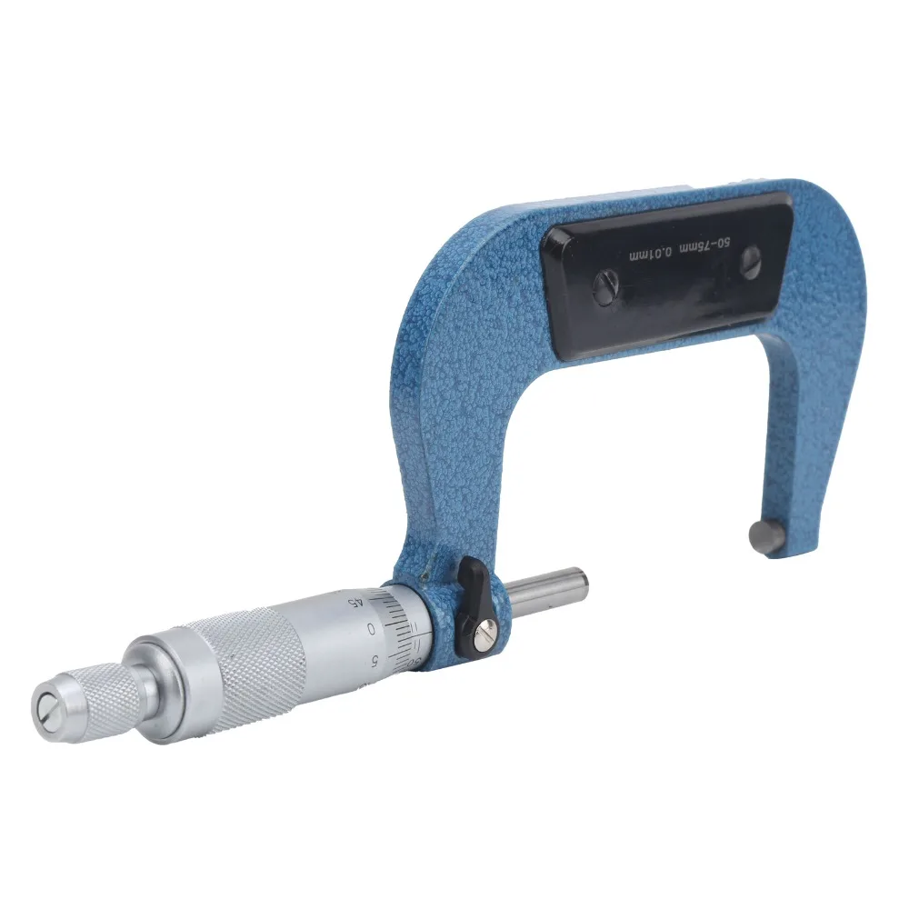 0.01mm Graduation Outside Micrometer 50-75mm Range Ratchet Stop Spiral Measuring Instrument Carbon steel Wrench Included
