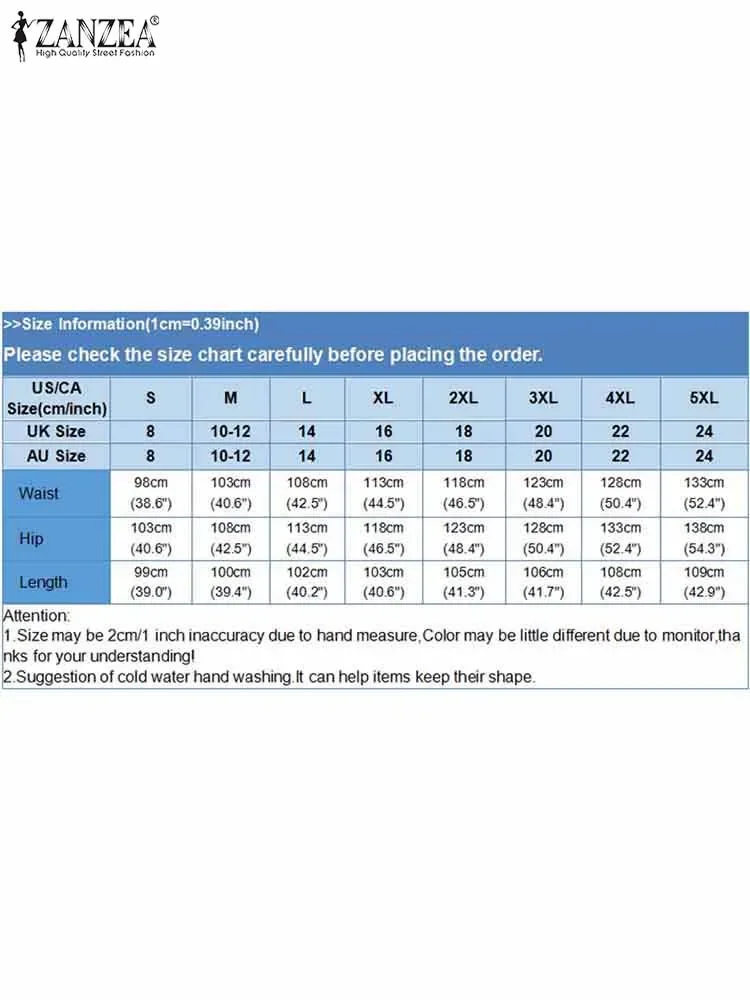 2025 ZANZEA الخريف السراويل النساء بنطال ذو قصة أرجل واسعة أنيق عالية الخصر الصلبة طويلة بنطلونات بالازو الإناث OL العمل بانت المعتاد #6