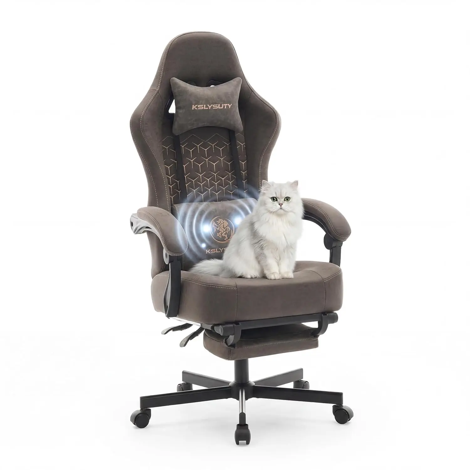 

Gaming Chair Breathable Leather with Pocket Spring Cushion, Wide and High Ergonomic Office Chair with Headrest,, Customized
