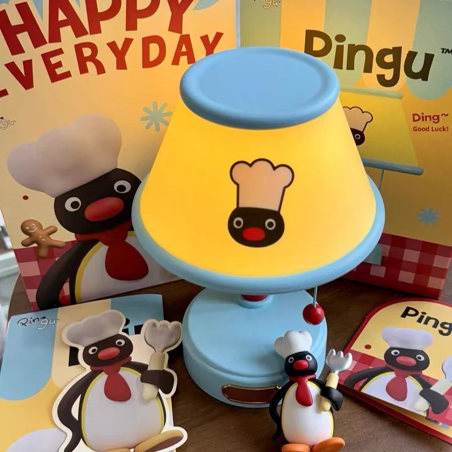 

Martube New Pingu Chef Series Desk Lamp Bedroom Girls Desktop Ornaments Atmosphere Lamp Pingu Nightlight Decor Birthday Gifts