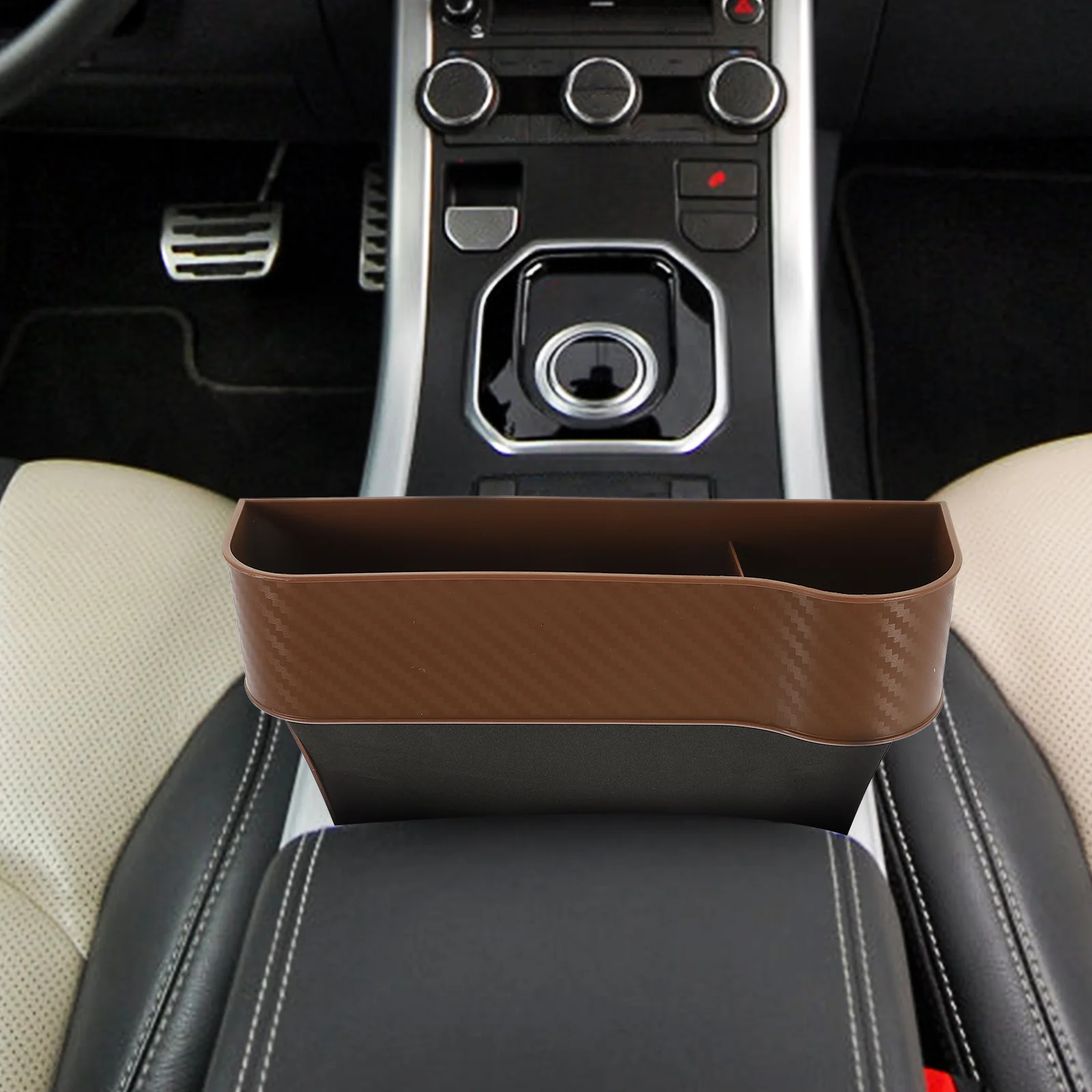 

2Pcs Car Seat Organizer Gap Filler Box Front Seat Multi Functional Storage Holder for Phone Keys Bottles Cups Car Organizer