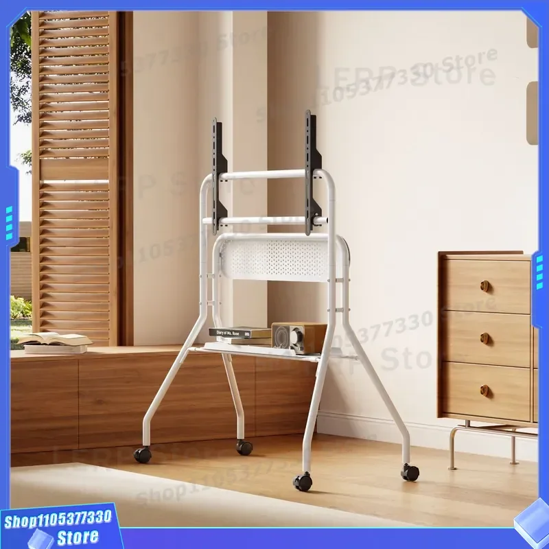 Soporte Universal de Madera Maciza para TV, Carro Móvil de Piso, Soporte Vertical para Televisores de 55, 65 y 75 Pulgadas, Mueble Colgante con Ruedas