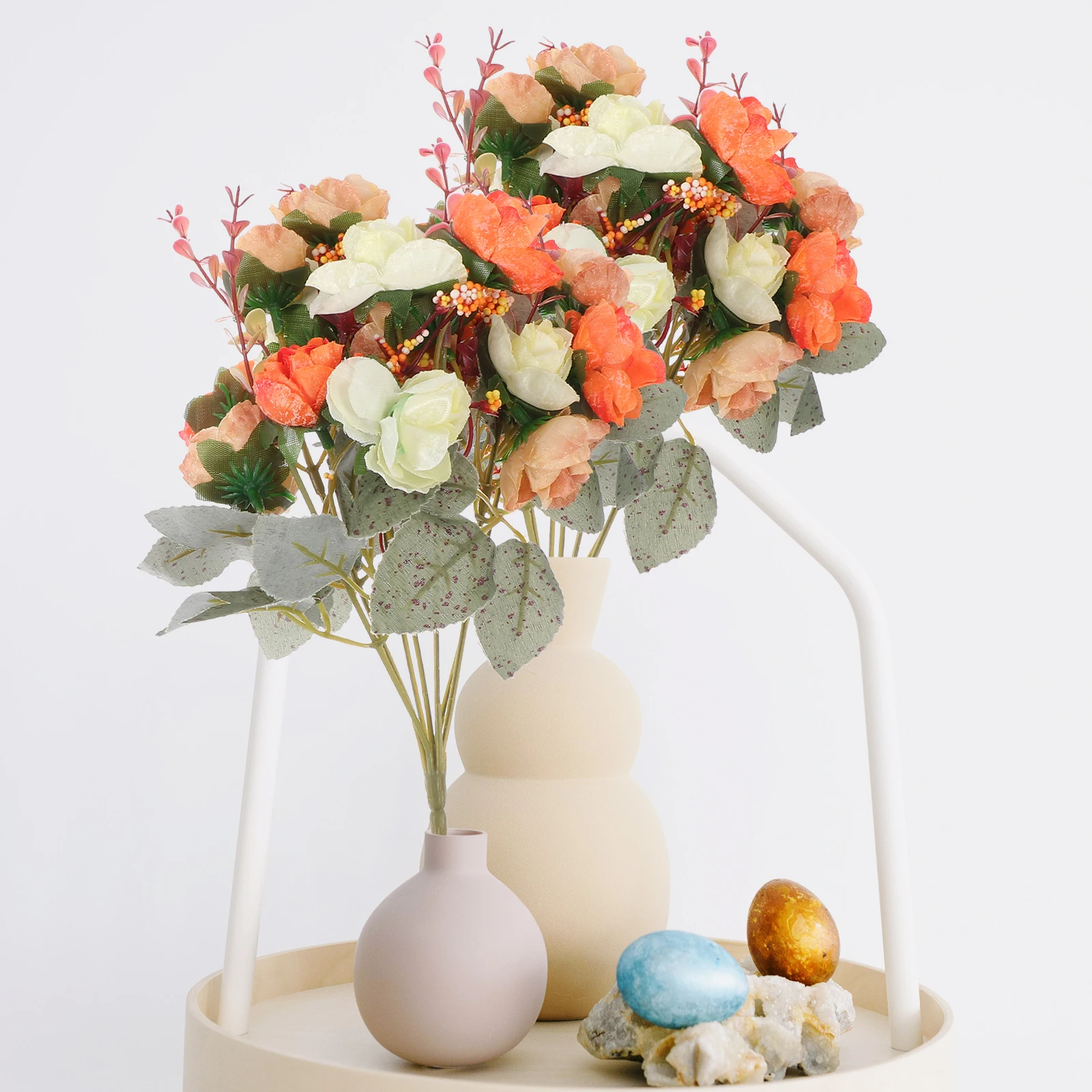 

2 Pcs Artificial Rose Flower Arrangement Faux Flowers for Valentine's Day Wedding Decoration Home Ornaments Spring Decorations