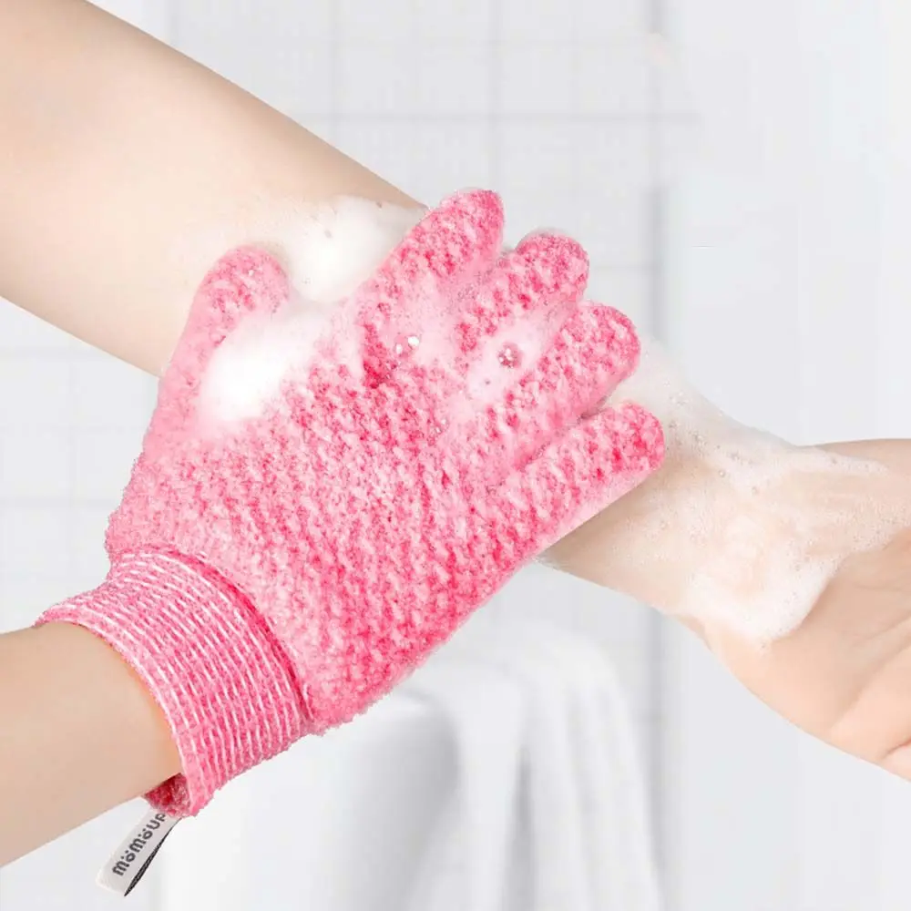 Tragbare SPA Schaum Zweiseitige Massage Handschuhe Körper Pinsel Dusche Handschuhe Körper Massage Schwamm Fünf-Finger Bad Handschuhe Peeling handschuhe