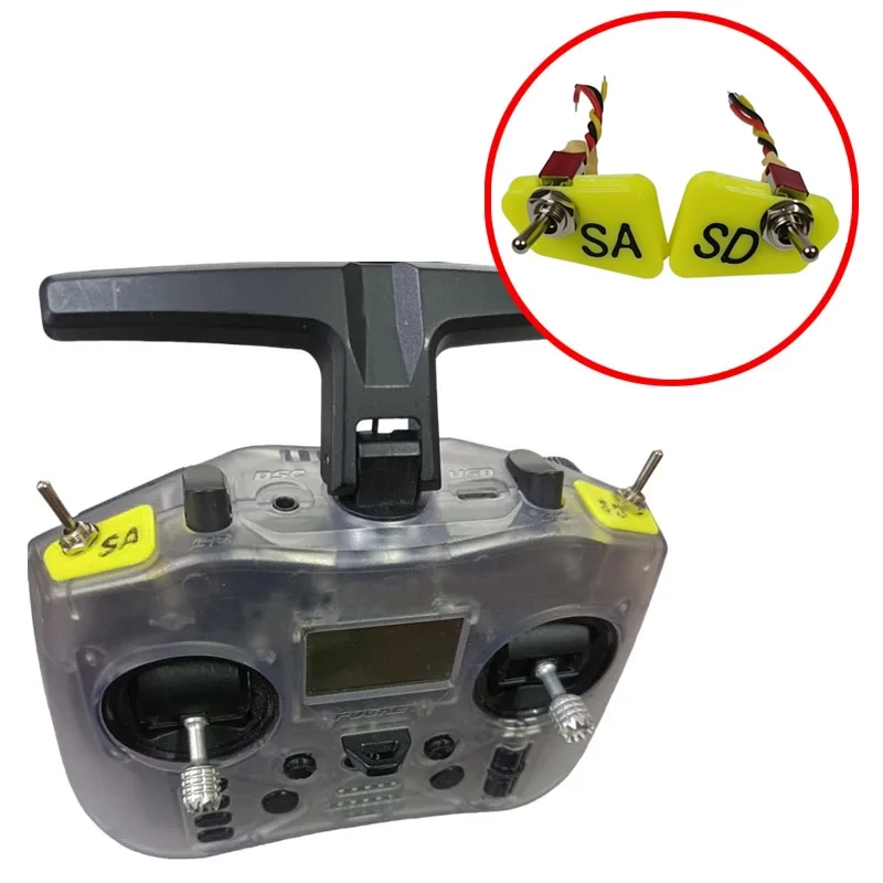 Kit de commutateur à bascule modifié pour RadioMaster Pocket RC, 1 paire, bouton à levier SA/SD, adaptateur marche-arrêt, pièce de commutation de télécommande