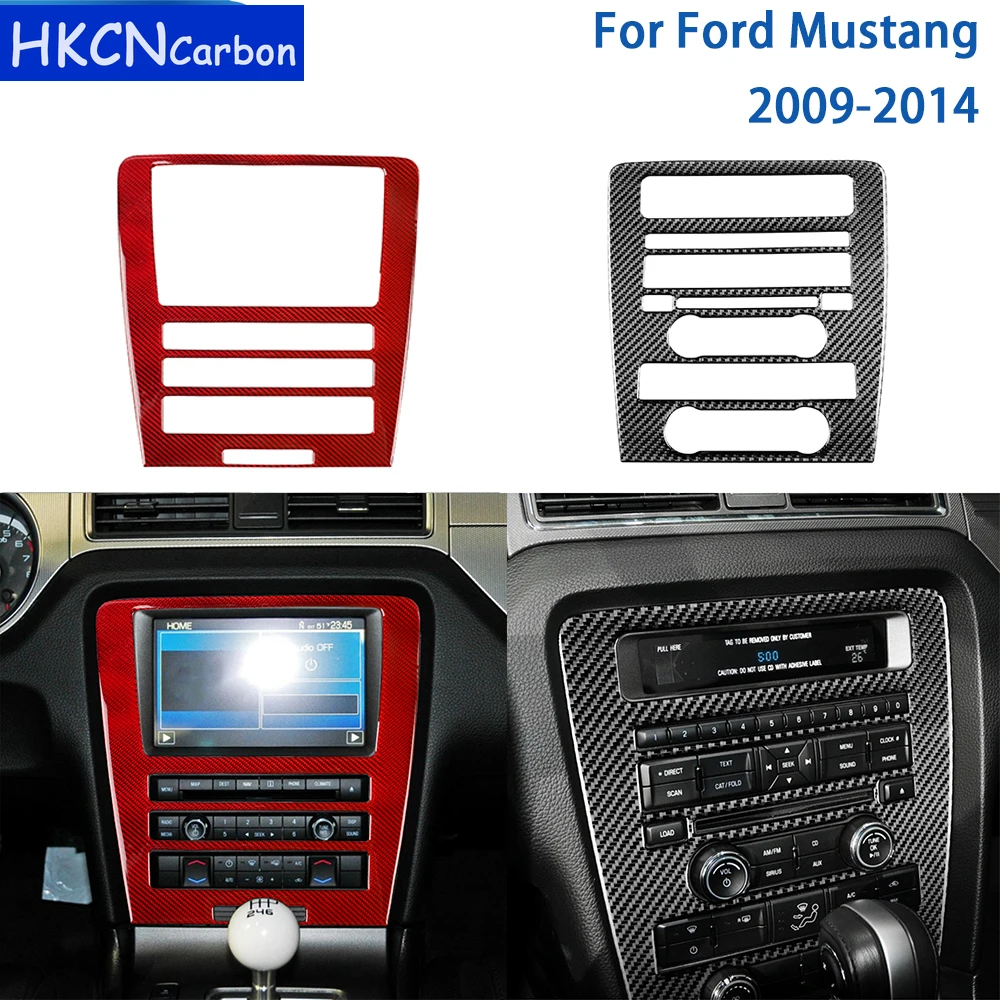 

For Ford Mustang 2009-2014 Accsesories Carbon Fiber Interior Sticker Decal Center Control CD Decoration Panel Trim Cover