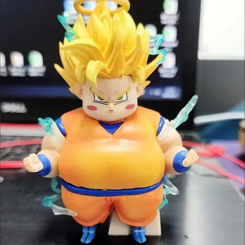 8Cm Hot Anime Dragon Ball Figure Little Chubby Guy Goku Vegeta Iv Super Saiyan Ii Pvc Action Figure Model Collectibles Toy Gifts