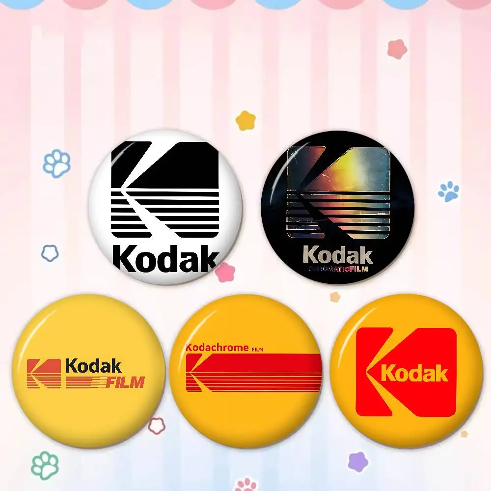 K-Kodak Logo Anime Brooches Cute Cartoon  Badge Jacket Jeans Lapel Pin Gift Accessorie