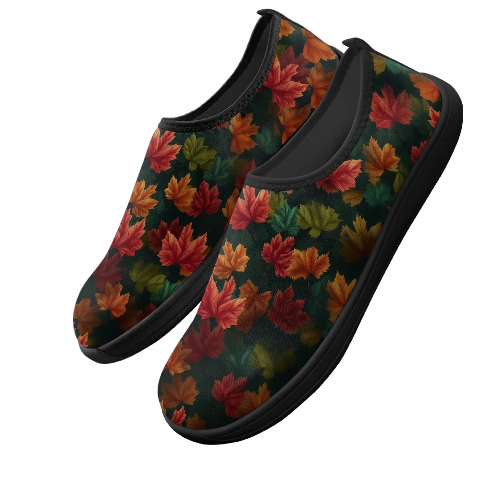 PENSTROLL Autumn Leaf Pattern Casual Running Shoes Polyester & EVA Casual Sneakers Low Cut Hike Footwear for Men