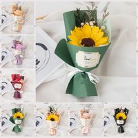 Decorative Soap Rose Flowers Simulation Romantic Artificial Rose Bouquet Lifelike Sunflower Soap Flower Birthday