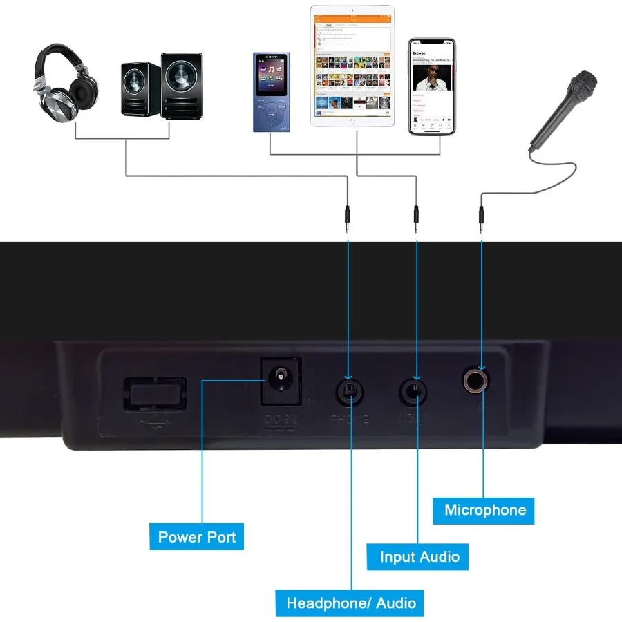 بيانو لوحة مفاتيح إلكترونية مكونة من 61 مفتاحًا مع مفاتيح مضاءة لتعلم الموسيقى وممارسة لوحة المفاتيح الرقمية المحمولة #5