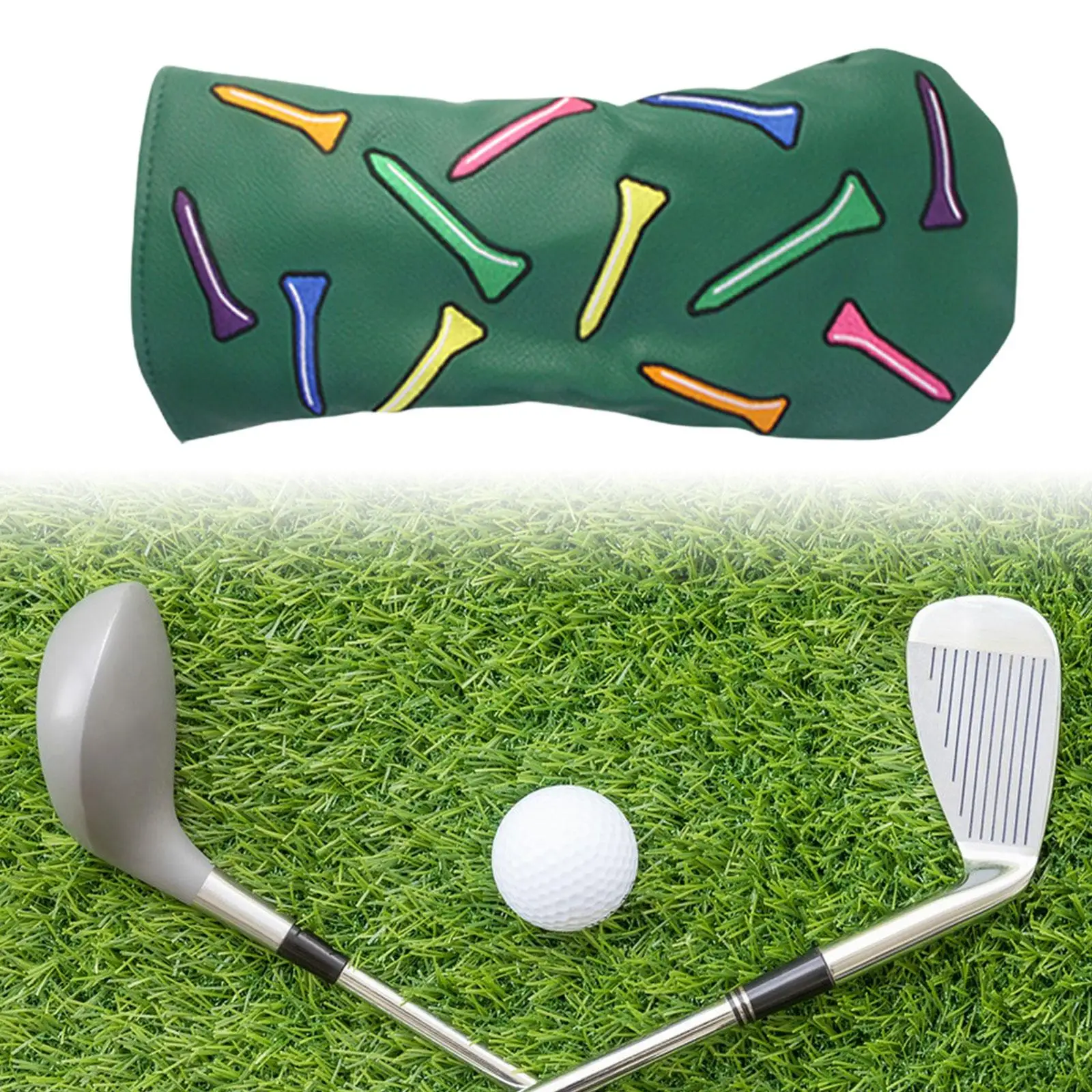 PU Leather Golf Club Headcover Waterproof Plush Protection Sleeve for Gift Golfer Training Park