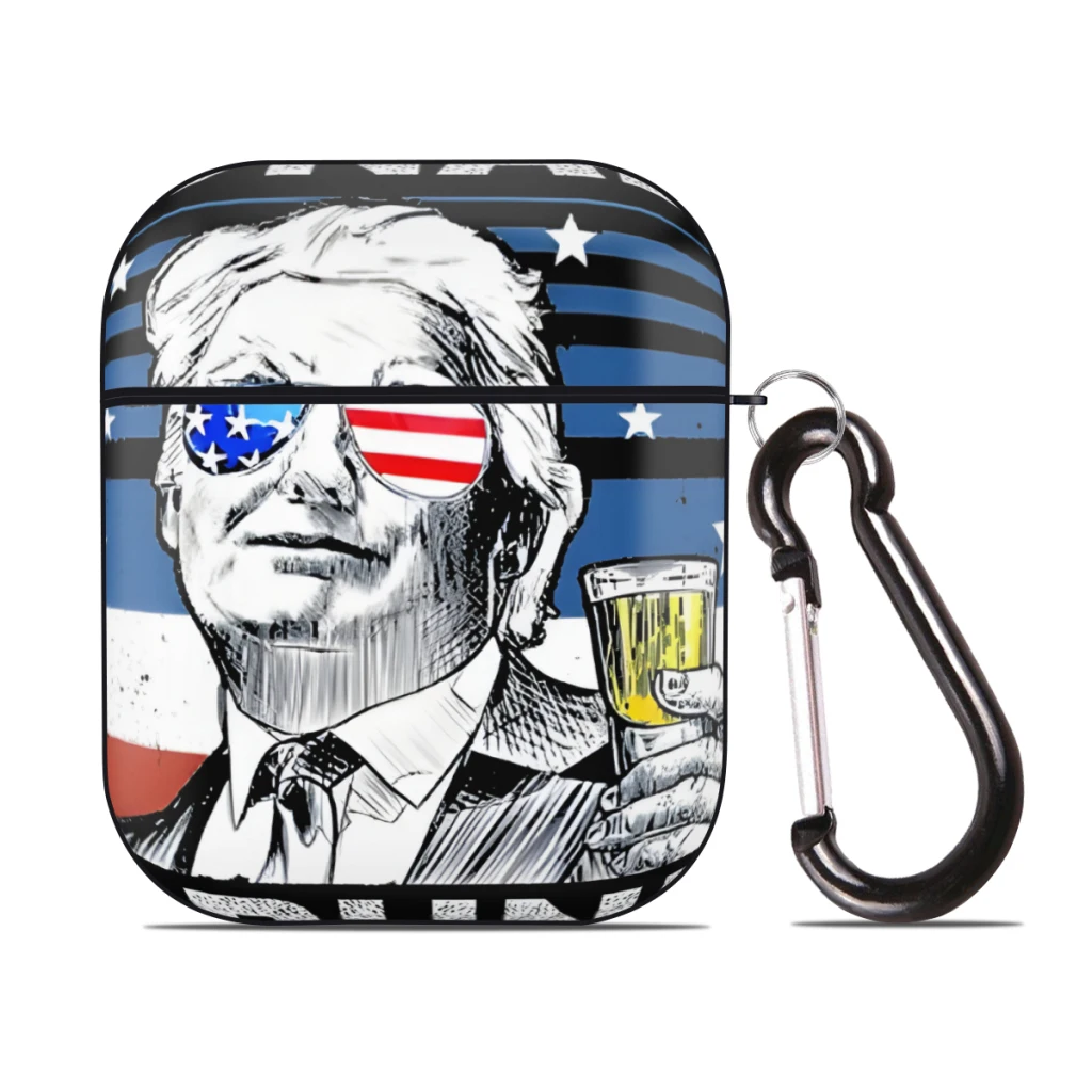 

Donald Drunk for AirPods Case Cover, Hard PC Protective Cover with Buckle, Compatible with Apple AirPods 2nd 1st Generation