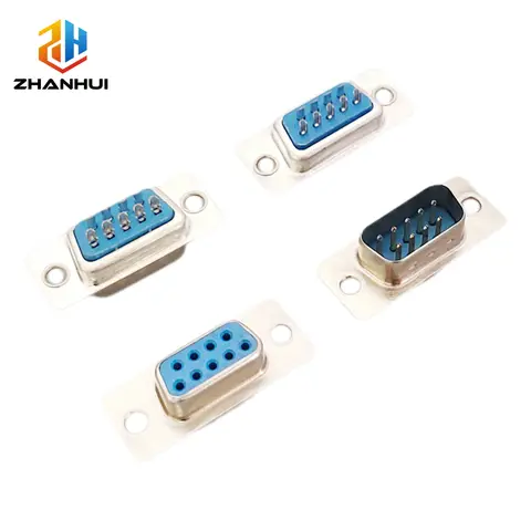 (5/10PCS) DB9 9Pin D-SUB RS232 Serial Connector, 2 Row Solder Type PCB Mount Male Female D-SUB Plug Socket