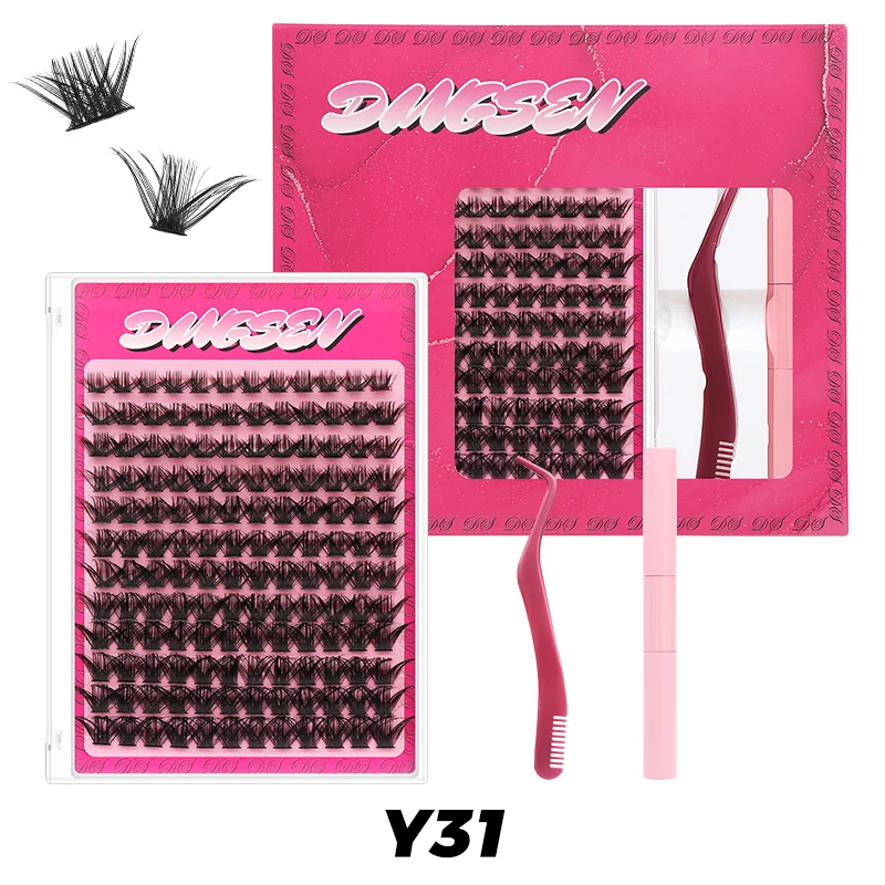 DINGSEN Wimpernverlängerungsset, DIY Make-up, Wimpern, individuelles Wimpern-Set, Bindung und Dichtungsset, Cluster-Wimpernverlängerung, Schönheitswerkzeuge – Detail 19