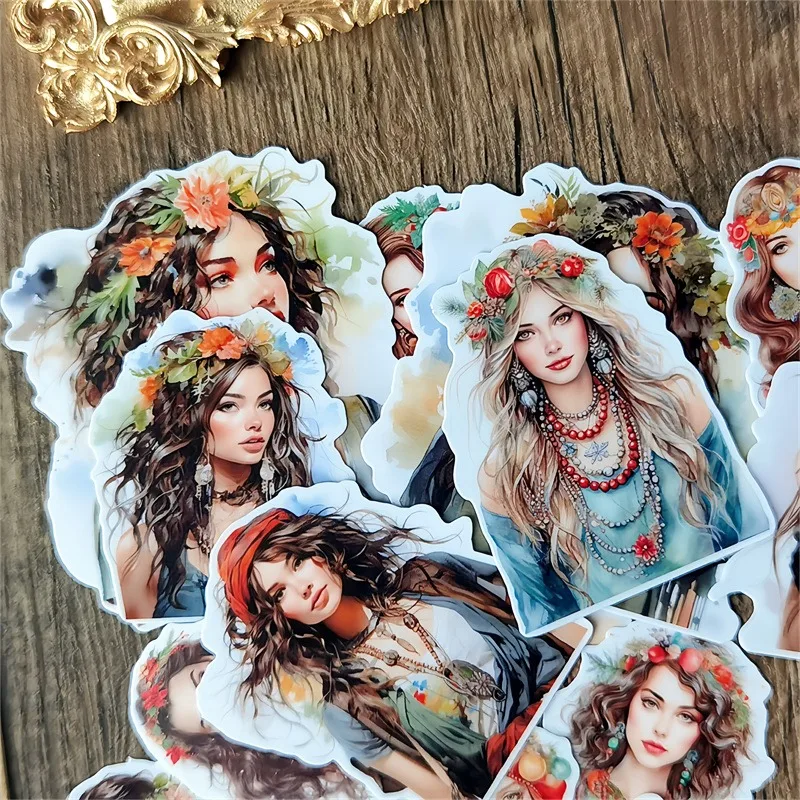 Lovely Persian Mian Tribe Girl Hand Account Stickers Cute Decoration Notebook Planner Stikers Scrapbooking/ DIY Journal