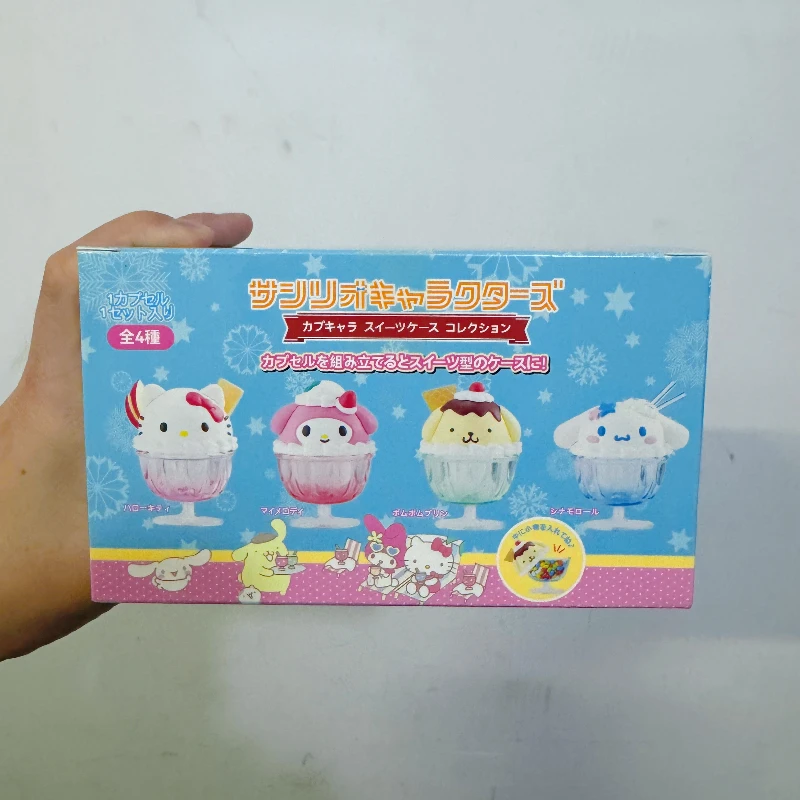 

Sanrio Hello Kitty Cinnamoroll My Melody Pom Purin Anime Figures Blind Box Toy Dessert Cup Ice Cream Shaped Ornament Gifts