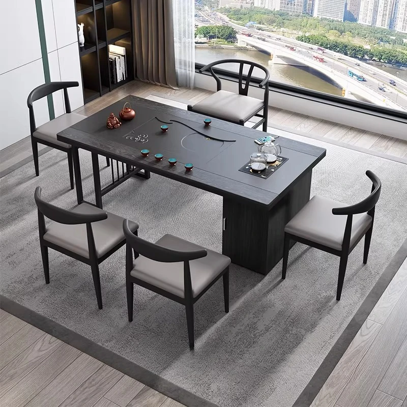Designer Black Dining Table Design Center Style Luxury Restaurant Dining Table Kitchen Solid Wood Mesa De Comedor Furniture Home
