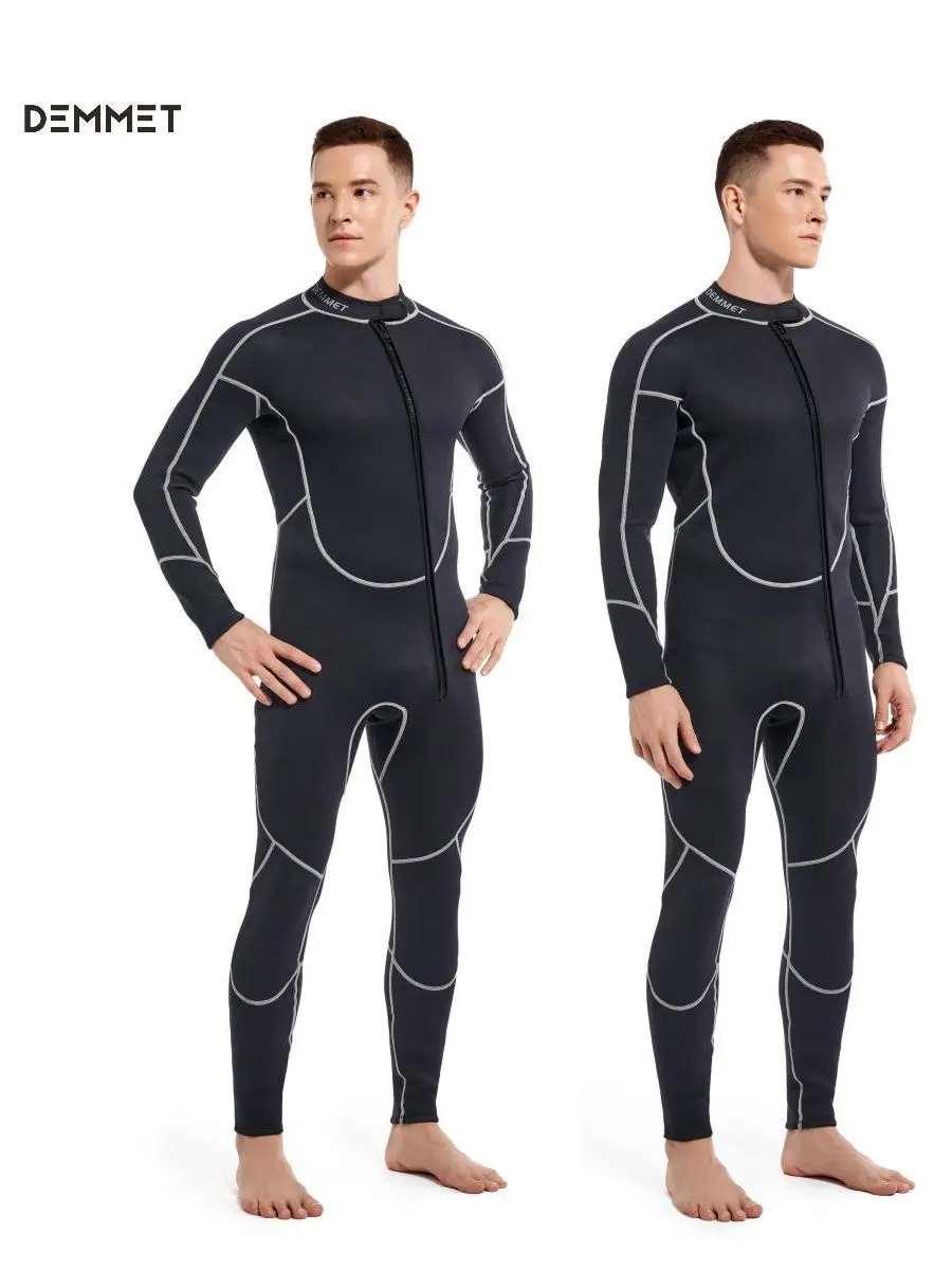 NEW 3MM One-piece Black Wetsuit Sportswear Cylinder Surf Fishing Dive Equip Scuba Diver Swimming Long Sleeve Men Suit Dropship