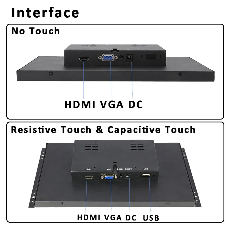 New Design 11.6 Inch 1920*1080 IPS Open Frame Monitor LCD Industrial Resistive/Capacitive Touch Screen Display With HDMI VGA