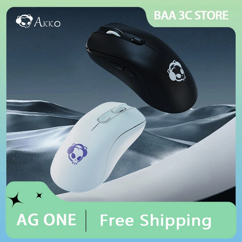 

AKKO AG ONE Gaming Mouse Starlight Technology Tri Mode Paw3395 4k/8k Return Rate Lightweight Ergonomic Office Pc Game Accessory