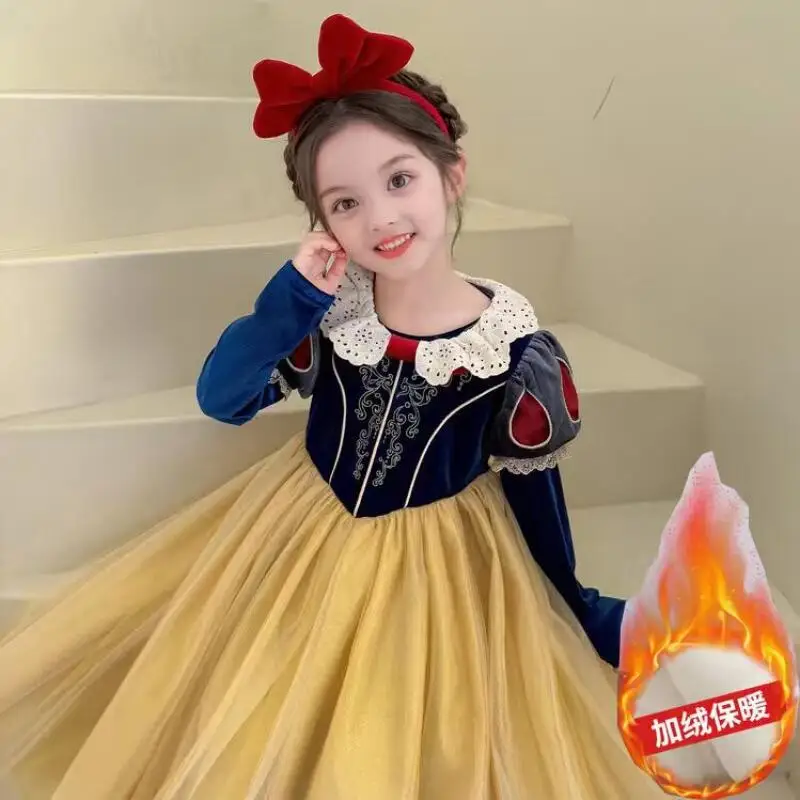 

Милая марлевая юбка с объемными рукавами для девочек, новое осенне-зимнее платье в стиле Лолиты, детская модная милая юбка принцессы, элегантное платье