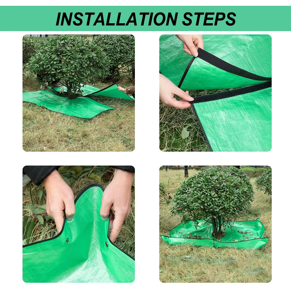 Профессиональный садовый брезент для обрезки водонепроницаемый коврик для сбора листьев с 12-дюймовыми отверстиями и надежными пряжками для эффективного использования