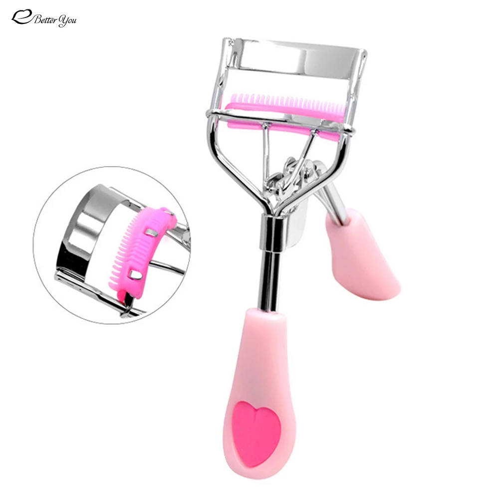 1PC Lady Professional Eyelash Curler With Comb Tweezers Curling Eyelash Clip Cosmetic Eye Beauty Tool  Eyelash Curler