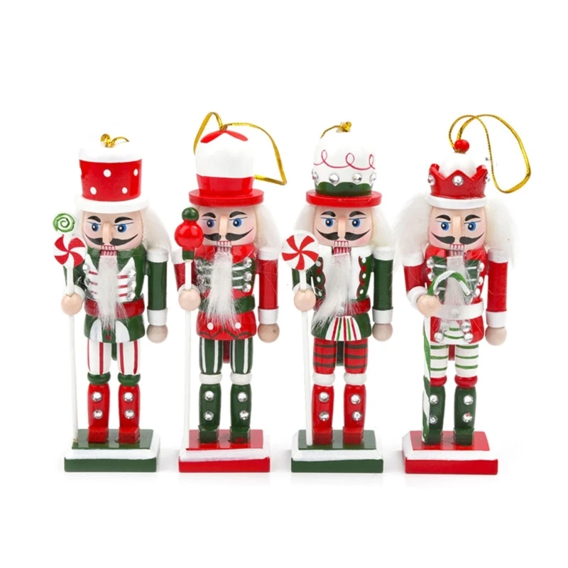 

Christmas Nutcrackers Ornaments Set Wooden Nutcracker Christmas Decorations Soldier Hanging Decorations for Table