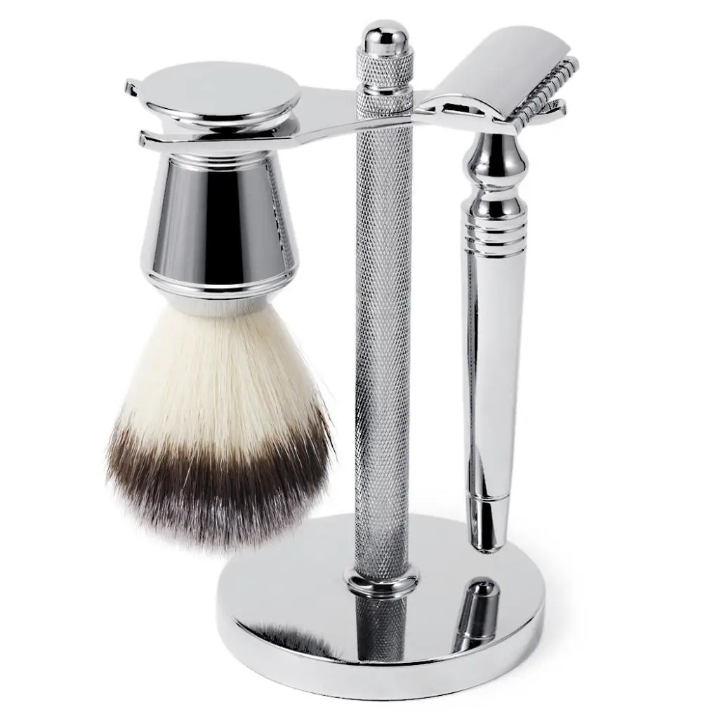 Men’s Shaving Set Safety Razor Brush Holder Shave Mug Soap Gift Kit