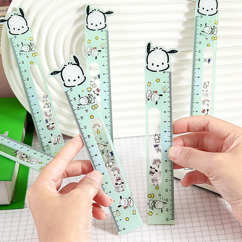 学校やオフィス用のアクリルロッキング定規、かわいい漫画、クールなカクレクマノミ、学生、15cm