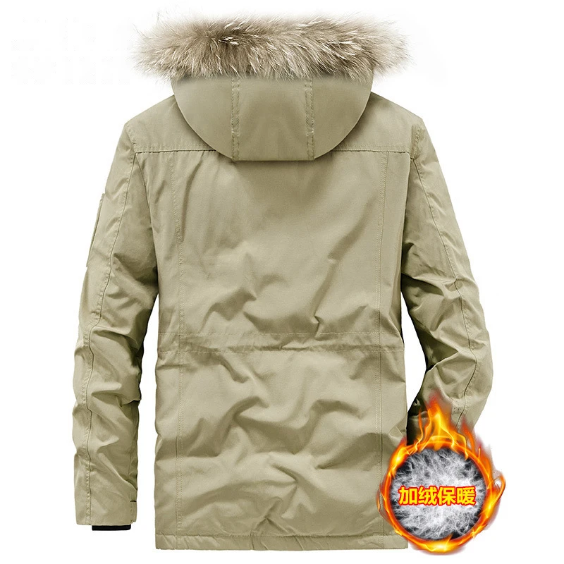 Fashion Warm Parka Winter Men Casual Hooded Down Jacket and Coat Windbreaker Thick Jackets Loose Mens Clothing Plus Size