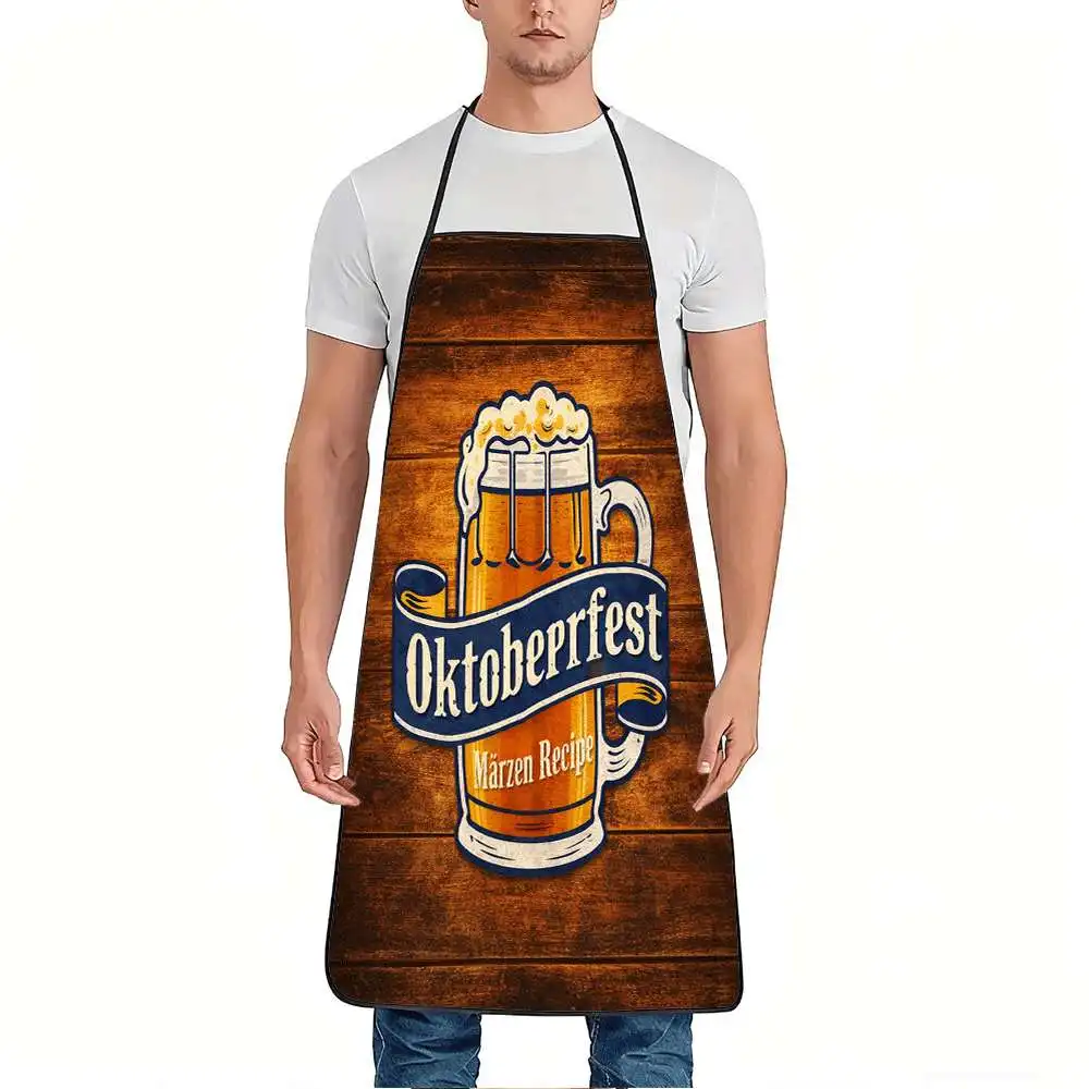 1pc Oktoberfest Beer Mug Märzen Recipe Print Apron, Long-Lasting And Easy to Clean, Adjustable Waist, Made of Polyester