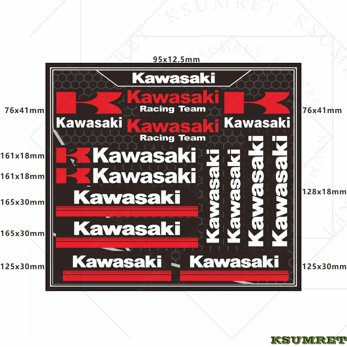 لكاواساكي سباق الدراجات النارية ملصقات عاكسة مقاوم للماء خوذة سباق الديكور الشارات النينجا اكسسوارات ملصقات الراعي
