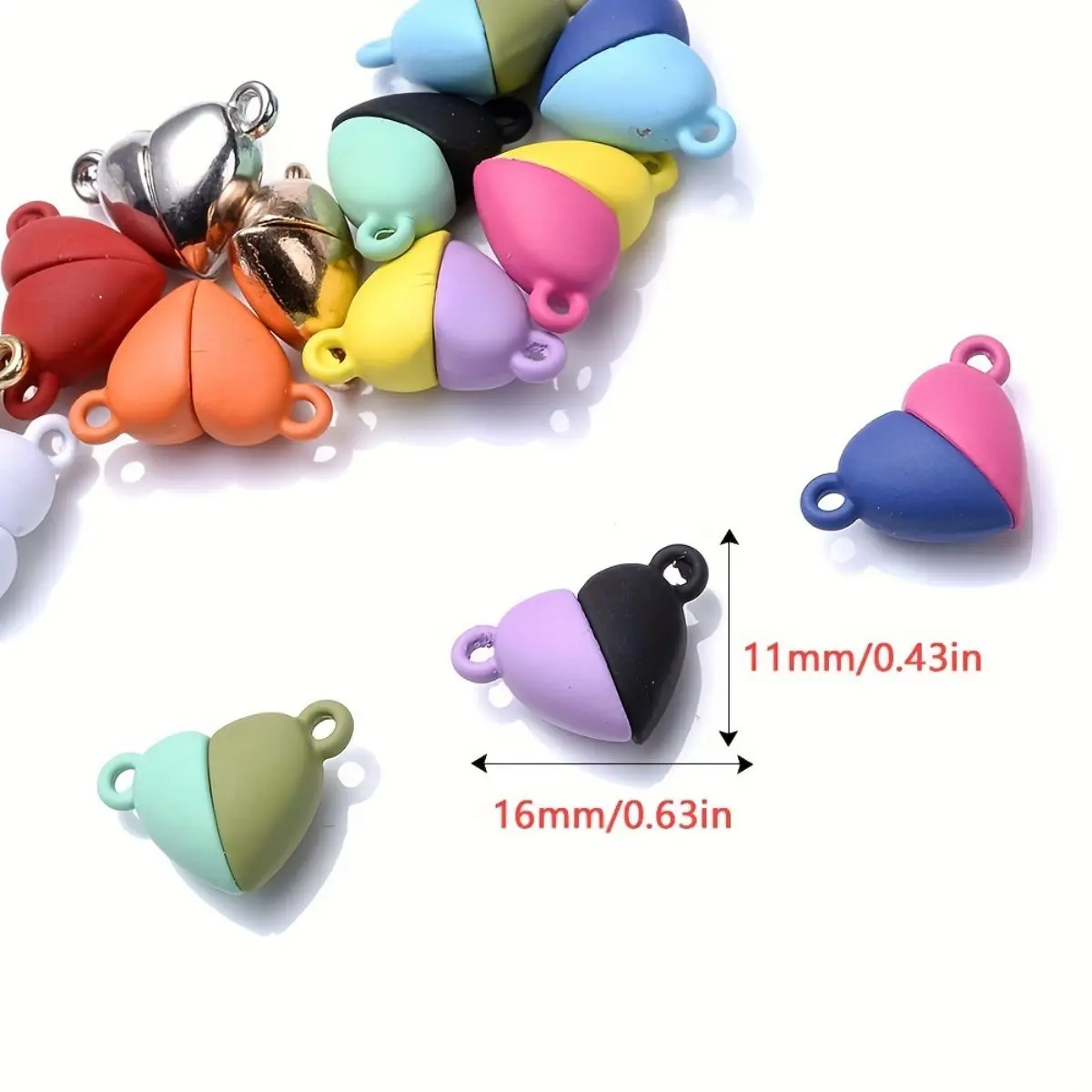 50-5pcs Magnetic Couple Pendant And Heart Shape Magnet Paired Loose Beads For Jewelry Making Diy Bracelet Neckalce Pendant Gift