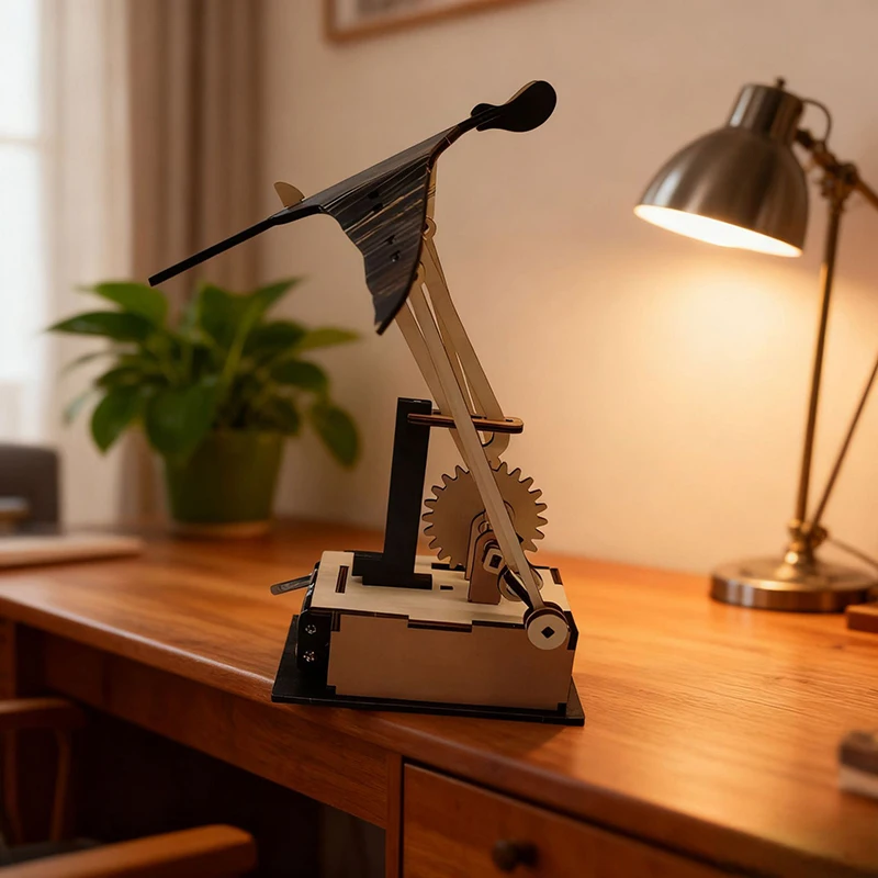 1Pc Wooden Electric Manta Ray Ornament Automaton With Lifelike Swimming Motion Ocean Decor For Desk Tabletop Home Gift