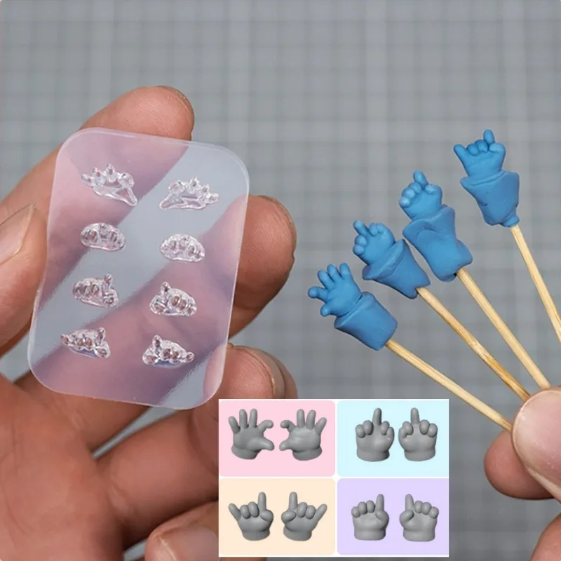 High-transparency Silicone Mold Polymer Clay Hand Molds Ultra-light/Stone Sculpture Clay Make Small Statue Gesture Accessories