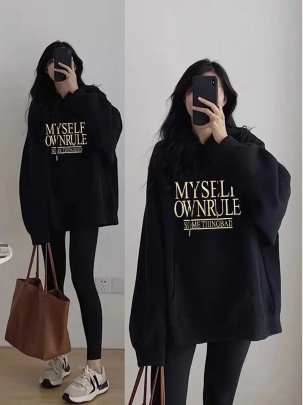 

Женская утепленная толстовка оверсайз на осень-зиму, новая модель, повседневная, с длинным рукавом, в уличном стиле, корейская версия