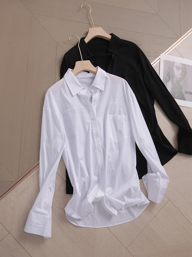 

Breathable Silk Cotton Linen Women's Long Sve irt Qui Dry Summer New Sle Comfortable Touch Casual Ne