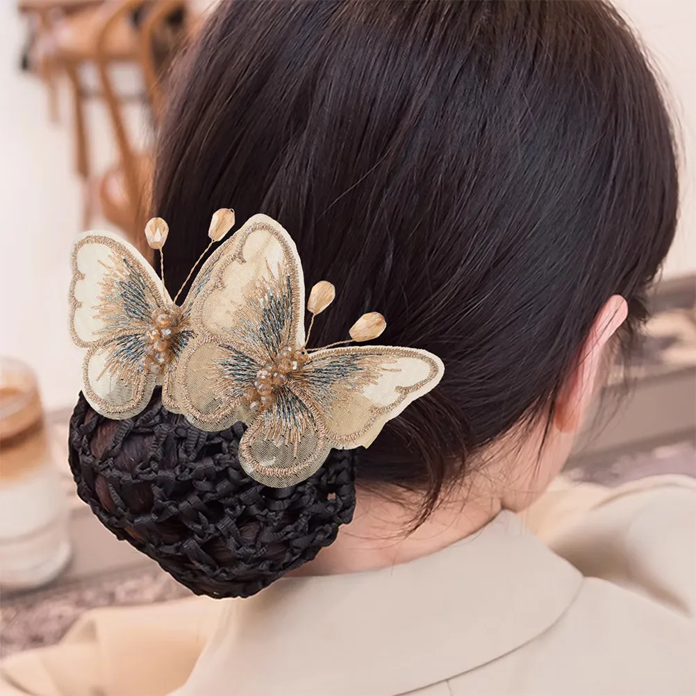 

2 шт. Большие сетки для волос для пучка, удобные и надежные чехлы для причесок для женщин, медсестер, бортпроводниц, стильные