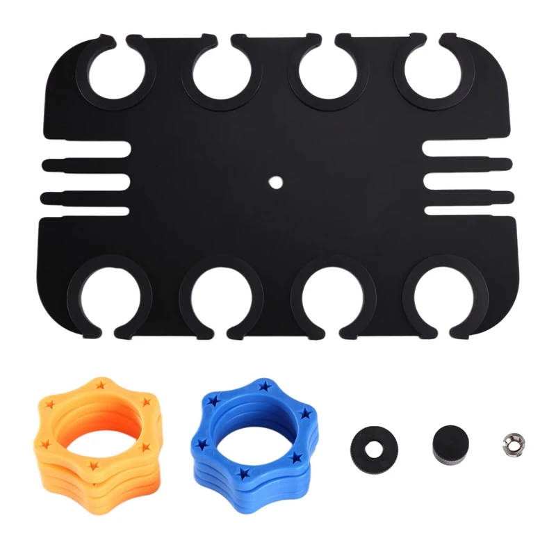 B86B 8 Slot Microphone Holder Tray 3/8 Threaded Mic Organizer Display Stand for Studio Stage