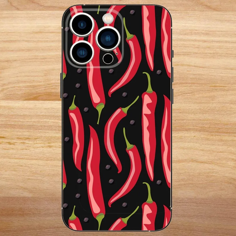 Spicy Chili Pepper Phone Case For iPhone15,14,13,12,11,Pro,Max,Plus,Mini,X,XS,XR,8,7,6,S,Plus,SE Soft Black Case